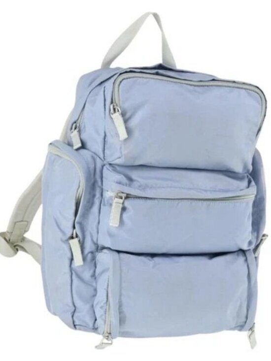 PRADA Backpack Nylon Light Blue Silver Auth 169576 main image 16